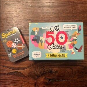 Two Trivia Games-The 50 States Trivia Game & Sports Trivia Game-Brand new
